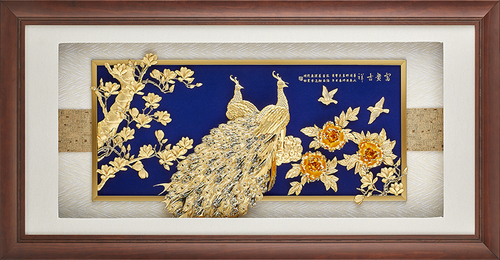 純金箔錦榮藝術立體金箔畫-花團錦簇示意圖