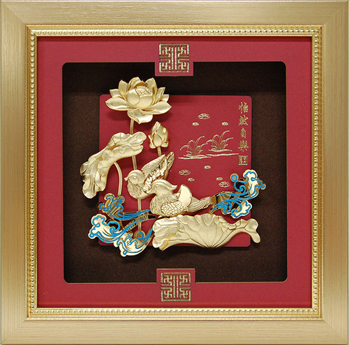 純金箔祥和藝術立體金箔畫-怡然自樂示意圖