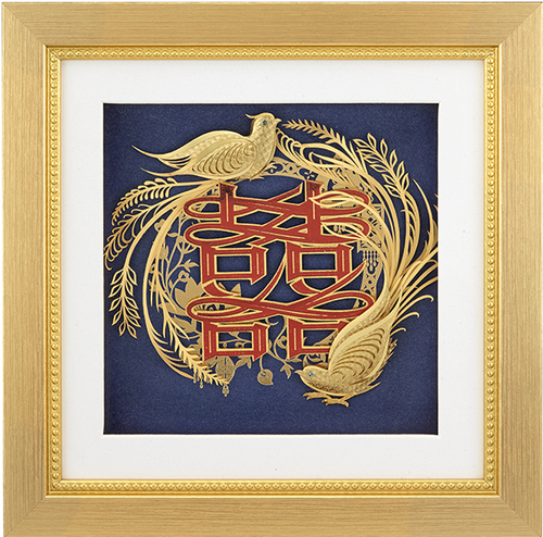 純金箔真愛藝術立體金箔畫-比翼雙飛示意圖