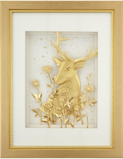 純金箔真愛藝術立體金箔畫-一鹿有你示意圖