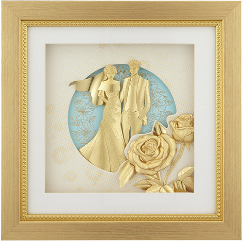 純金箔真愛藝術立體金箔畫-濃情蜜意示意圖