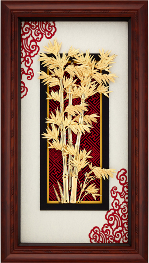 純金箔新禪風藝術立體金箔畫-節節高昇-竹示意圖