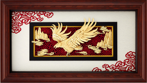 純金箔新禪風藝術立體金箔畫-大展鴻圖示意圖