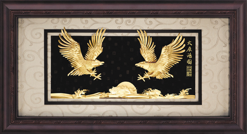 純金箔盛景藝術立體金箔畫-大展鴻圖示意圖