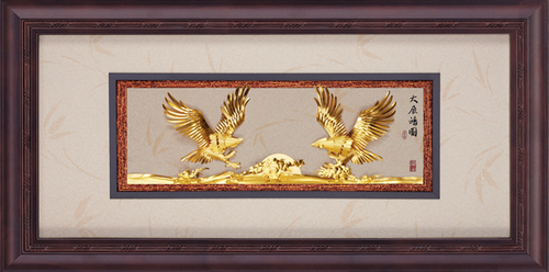 純金箔雅金藝術立體金箔畫-大展鴻圖示意圖