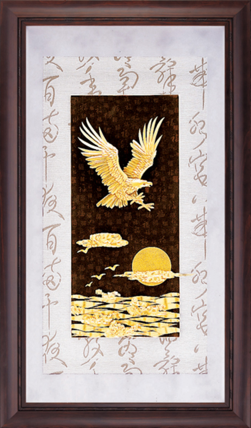 純金箔彩金藝術立體金箔畫-大展鴻圖示意圖