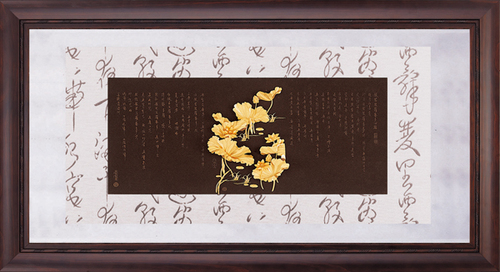 純金箔彩金藝術立體金箔畫-蓮花心經示意圖