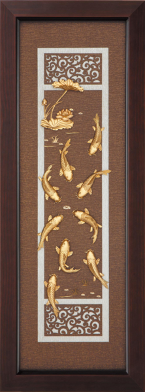 純金箔雲采藝術立體金箔畫-九如呈祥示意圖