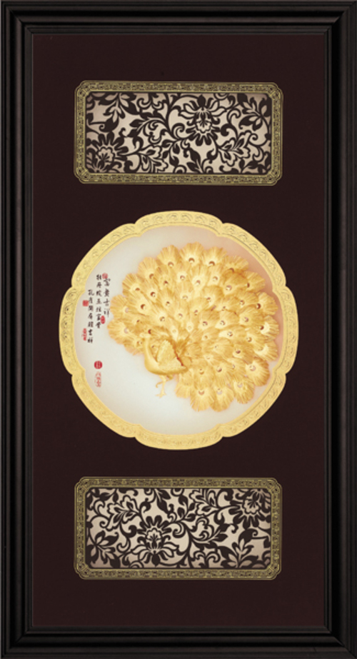 純金箔圓滿藝術立體金箔畫-富貴吉祥示意圖