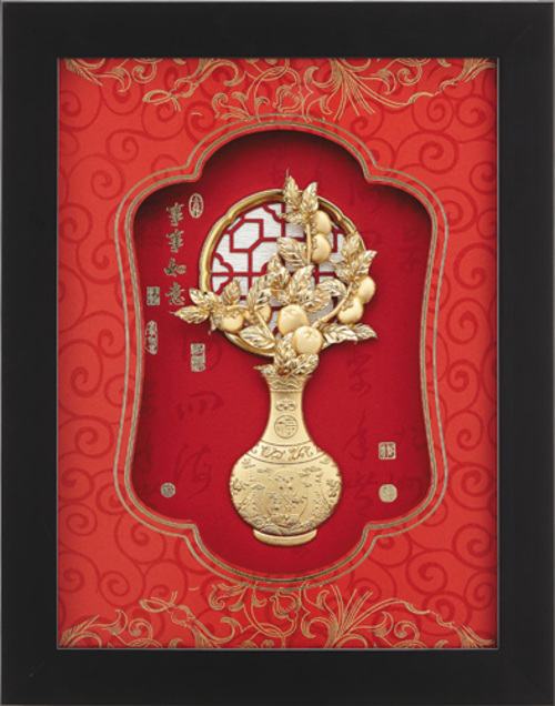 純金箔平安藝術立體金箔畫-事事如意-B示意圖