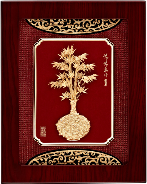 純金箔平安藝術立體金箔畫-節節高昇示意圖