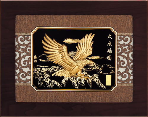 純金箔雲采藝術立體金箔畫-大展鴻圖(中)示意圖