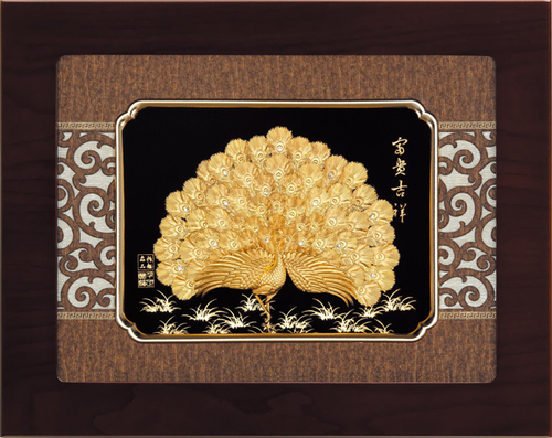 純金箔雲采藝術立體金箔畫-富貴吉祥(中)示意圖