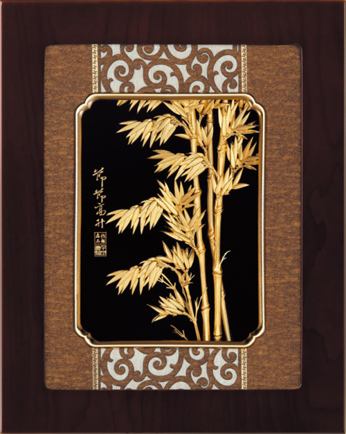 純金箔雲采藝術立體金箔畫-節節高昇(中)示意圖