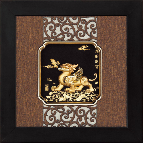 純金箔雲采藝術立體金箔畫-招財進寶(小)示意圖