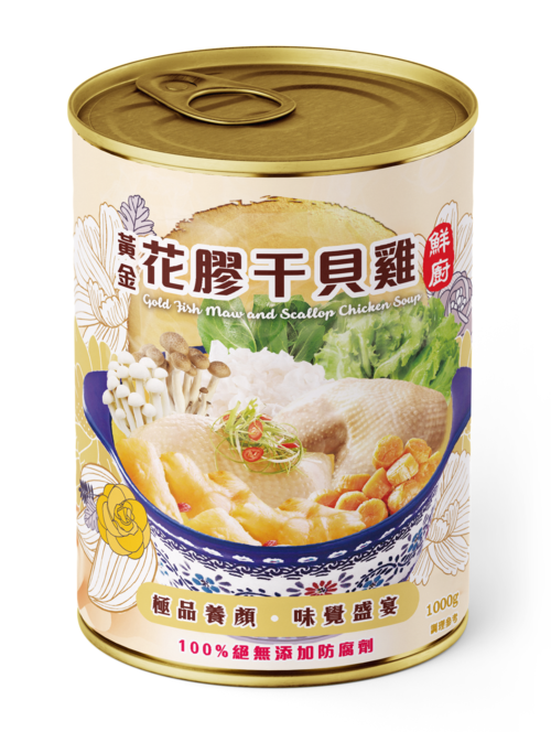 黃金花膠干貝雞（中）1000g/罐示意圖