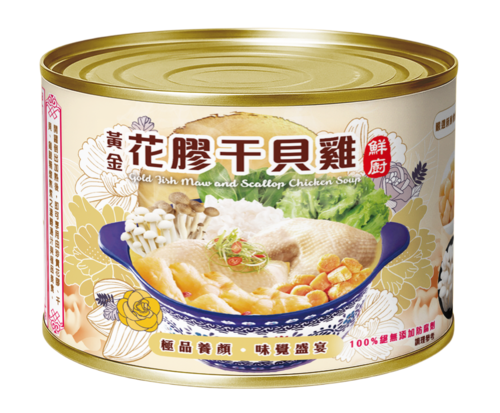 黃金花膠干貝雞（大）1700g/罐示意圖