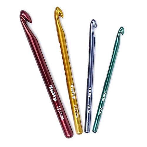 Tulip 粗鉤針(四種尺寸)示意圖