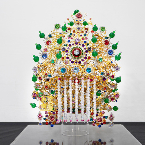 銅帽特級媽祖帽7寸雙色1尺3用示意圖