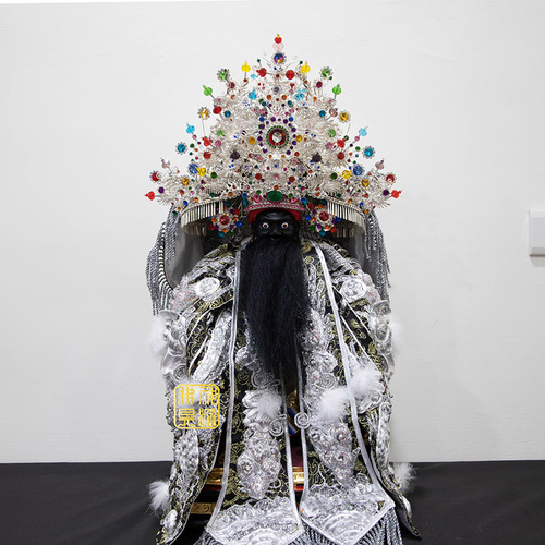 銅帽(特)王爺帽7寸銀.水晶珠示意圖