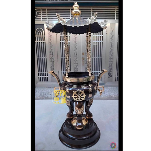 天公爐仿古，單層蓋柱型，奏版尺6耳示意圖