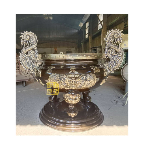 仿古天公爐，捲尾龍耳，三層底座4尺2示意圖