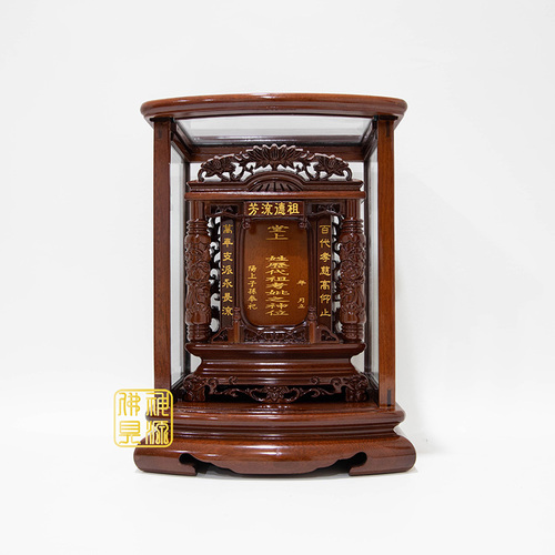 花梨蓮柱祖龕1尺(本色)示意圖