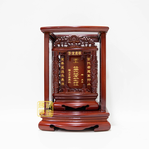 紫檀雙柱祖龕9寸示意圖