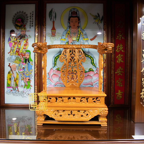 雙龍屈椅1尺3神明用/6寸半高<br>內徑尺寸:寬  公分*深  公分示意圖