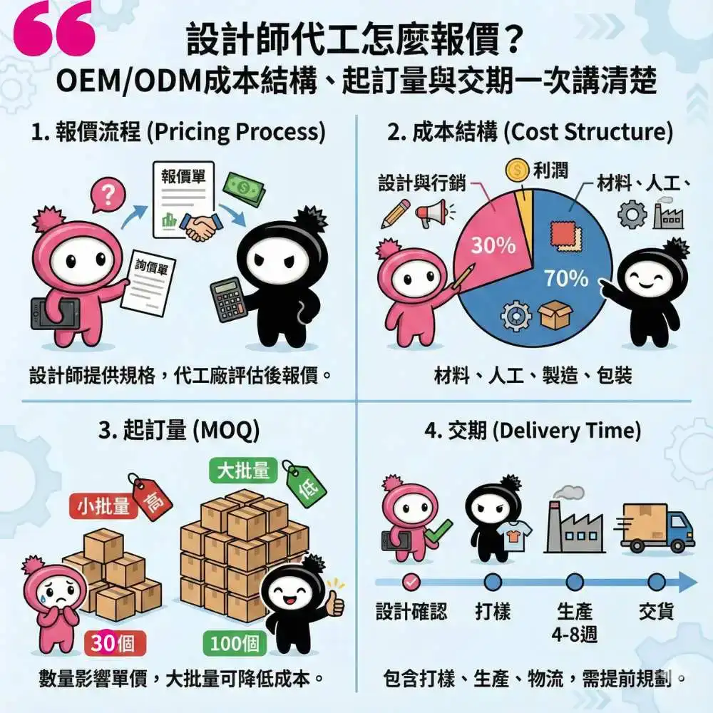 設計師代工怎麼報價？OEM/ODM成本結構、起訂量與交期一次講清楚