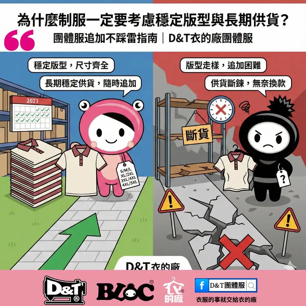 為什麼制服一定要考慮穩定版型與長期供貨？團體服追加不踩雷指南