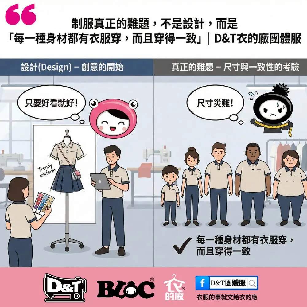 為什麼員工制服一定要做到全尺碼？工廠直營才能解決的制服現實問題