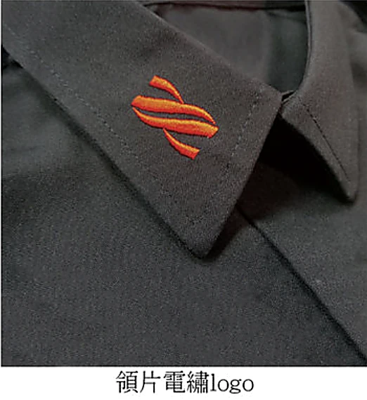 領片電繡logo(黑) 黑色襯衫領片電腦刺繡LOGO