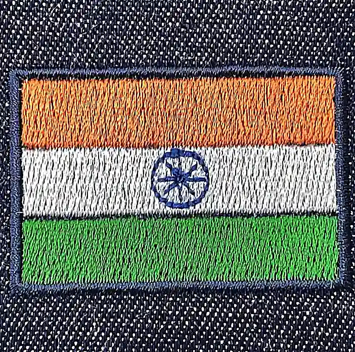 印度國旗 Indian Flag 脈輪精密刺繡臂章 團體服刺繡範例 D&T衣的廠