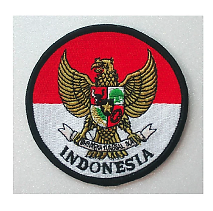 印尼國徽 Garuda Pancasila 盾牌刺繡臂章 團體服刺繡範例 D&T衣的廠