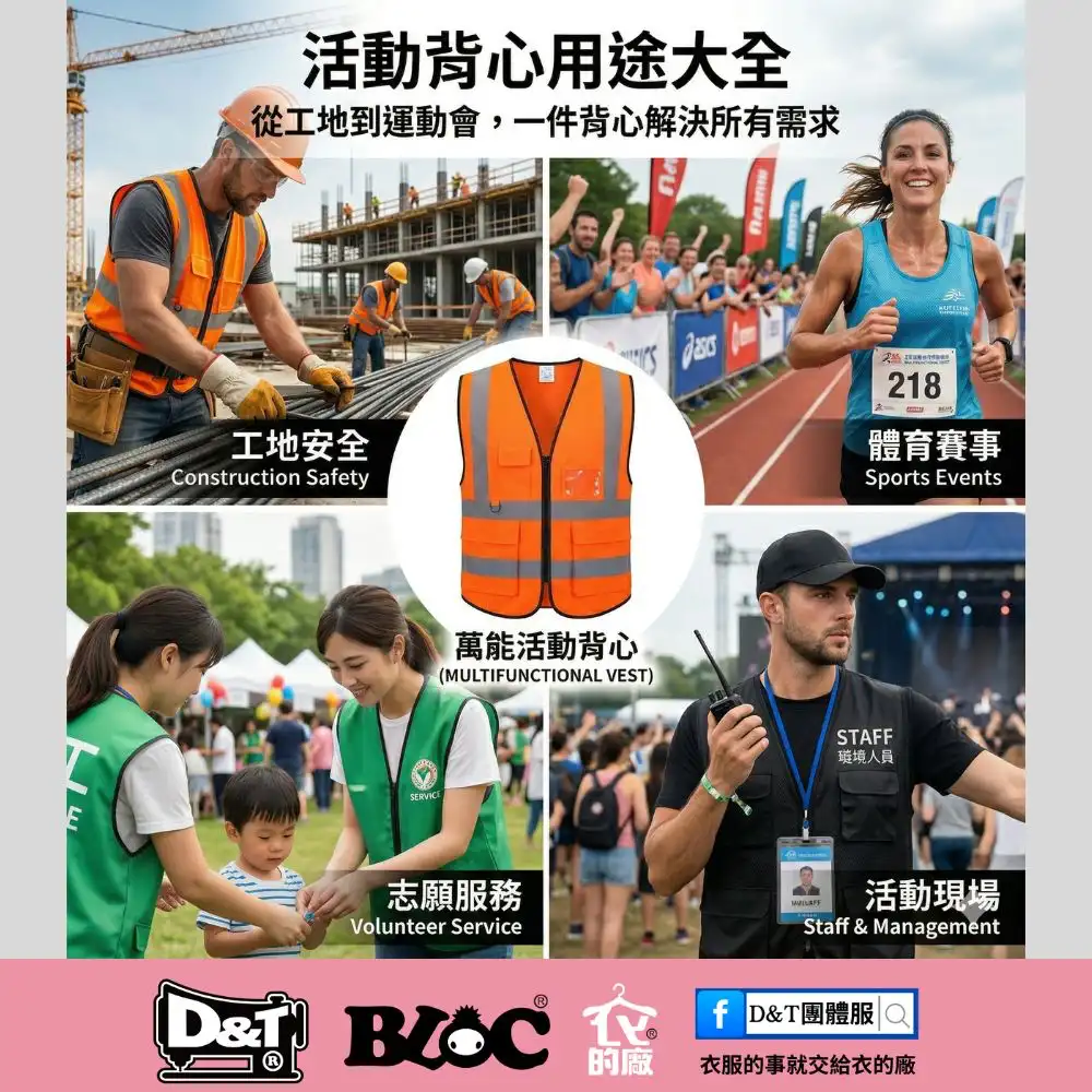 Custom event vest by MIT factory for construction sports volunteer and exhibitions