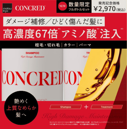 matsukiyo CONCRED 氨基酸受損修護套裝示意圖