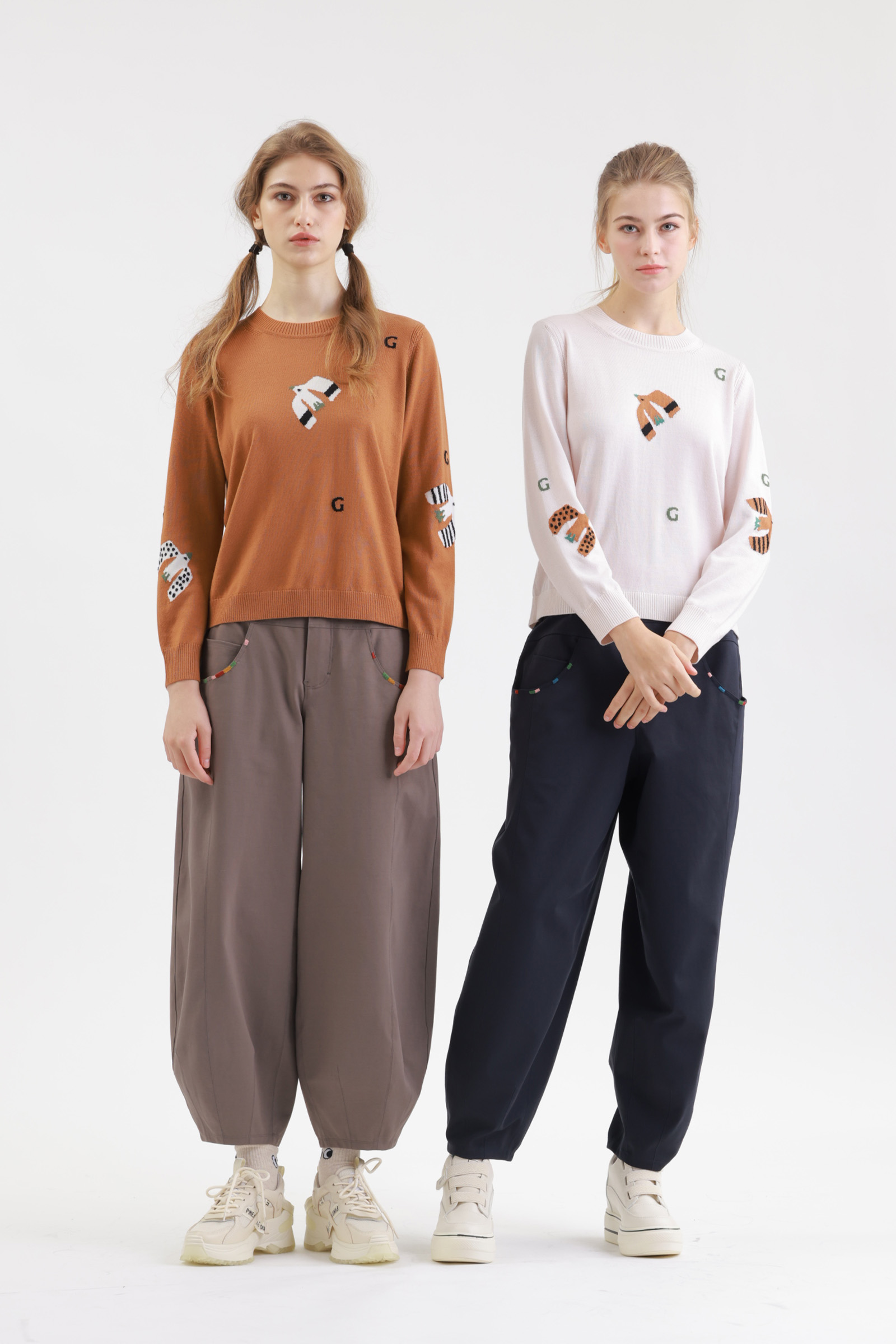 隨性寬鬆收筒褲示意圖