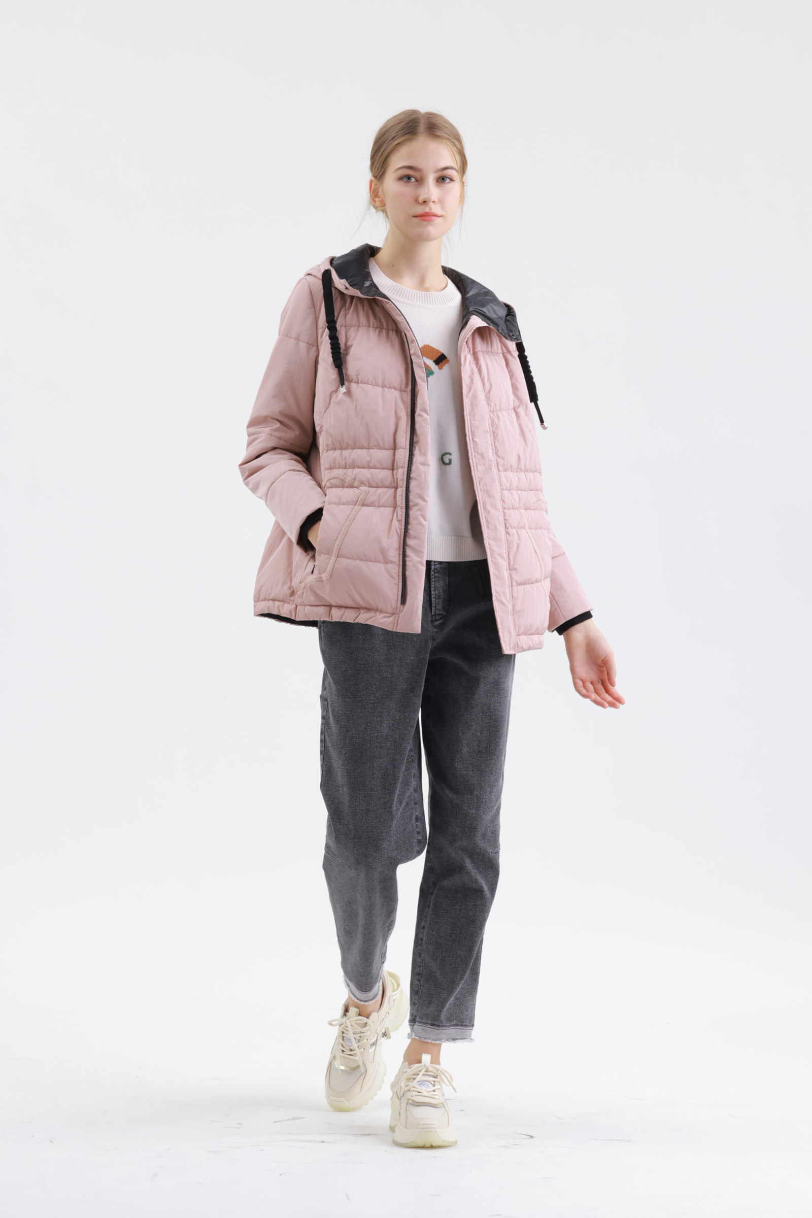 柔暖保暖連帽羽絨外套示意圖