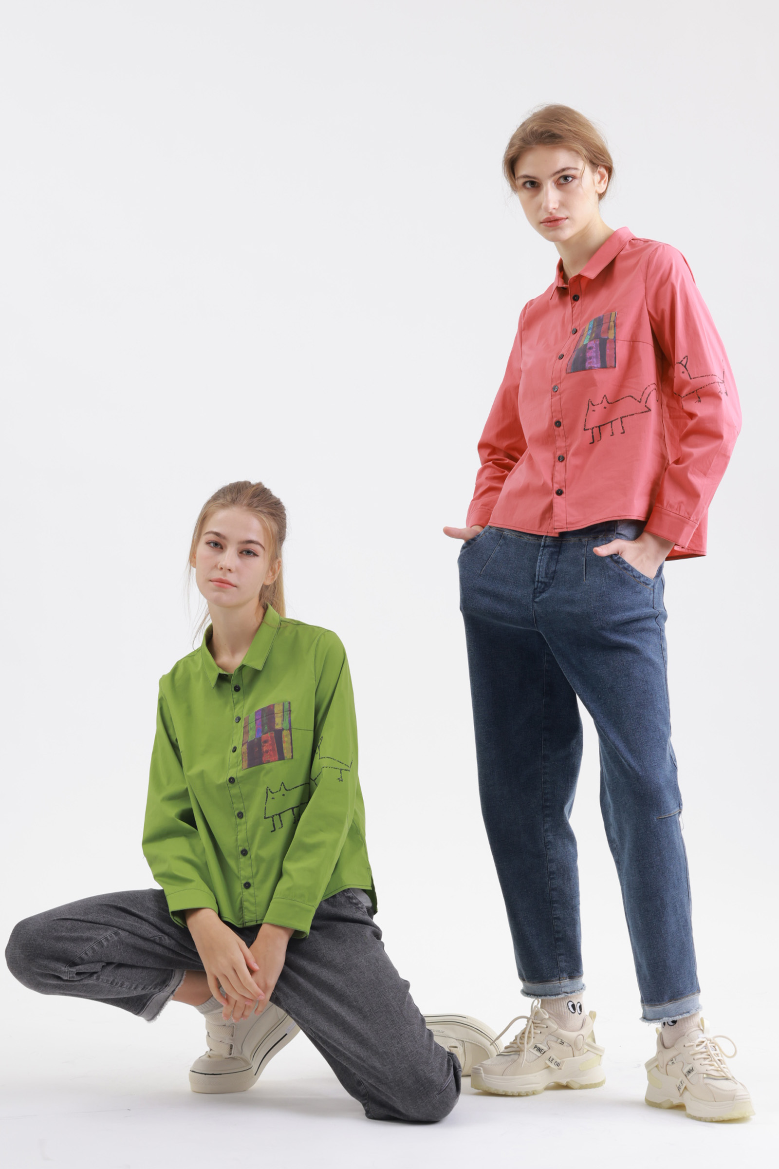 漫想印花襯衫示意圖