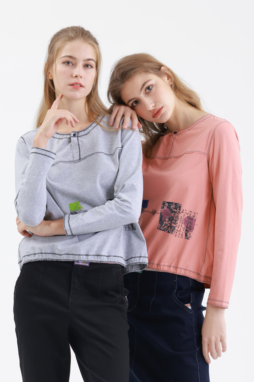 舒適棉質休閒上衣示意圖