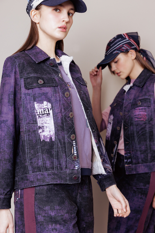 多層次印花工藝外套示意圖