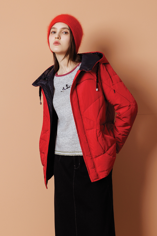 多口袋捉迷藏羽絨連帽外套示意圖