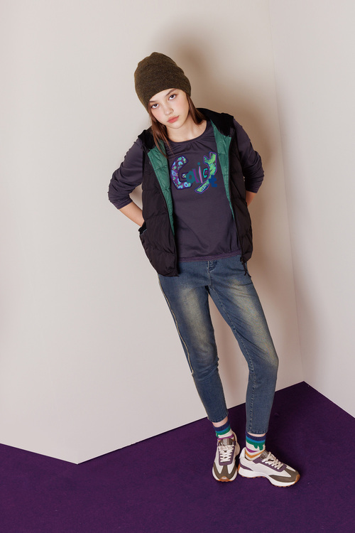 翻色保暖羽絨背心示意圖