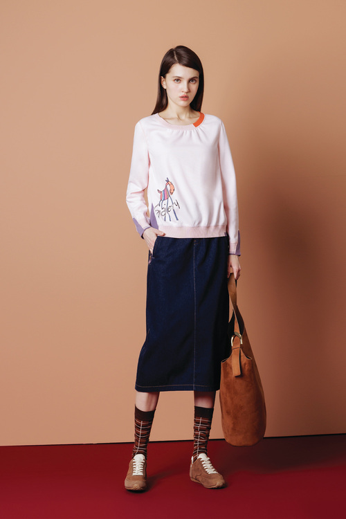 小馬印花拼圖T恤示意圖