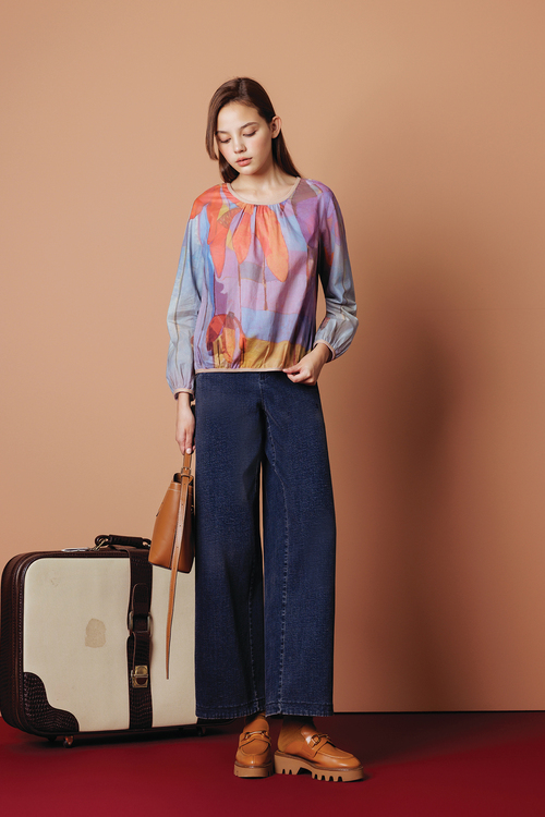 浪漫水彩畫上衣示意圖