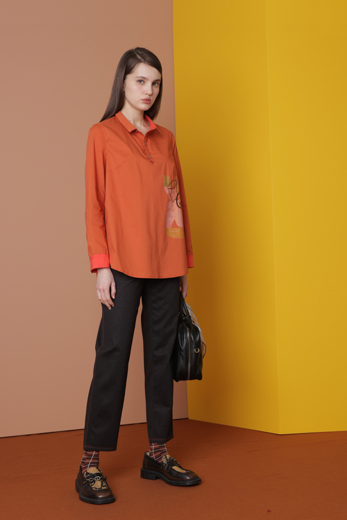 雙色彈性9分褲示意圖