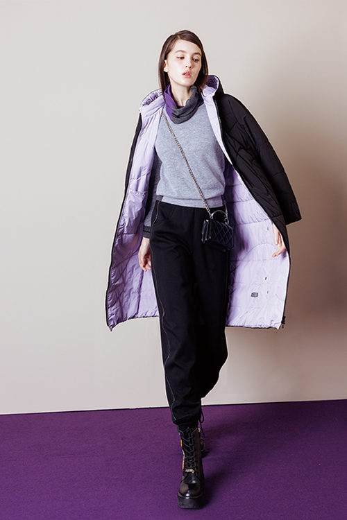 翻色之間鋪棉長外套示意圖