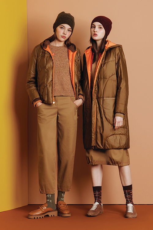 映界亮色鋪綿長外套示意圖