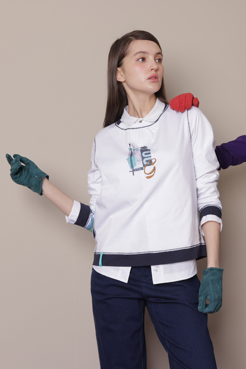 藍調日和印花T恤示意圖